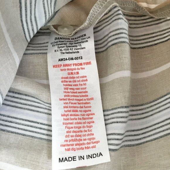 DAMSON MADDER Kylie Organic Cotton Ruffle Blouse Skirt Set Striped UK12 US8 NWOT - Picture 8 of 11